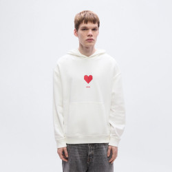 Sweat à capuche avec motif coeur origami Dalentinos HUGO blanc