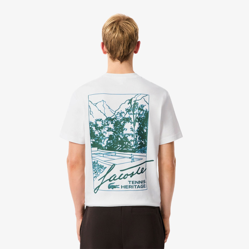T-shirt jersey imprimé LACOSTE blanc
