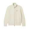Pull zippé col montant laine cardée LACOSTE blanc cassé