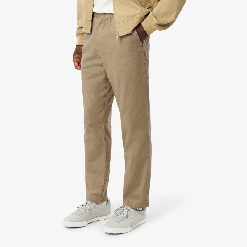 Pantalon de survêtement Lacoste – Beige – chino regular fit coton