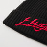 BONNET NOIR EN LAINE AVEC LOGO BRODÉ HUGO XILLA Chez DM'Sports
