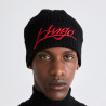 BONNET NOIR EN LAINE AVEC LOGO BRODÉ HUGO XILLA