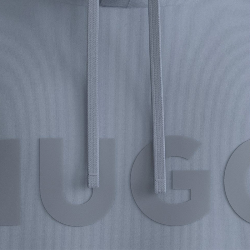 Sweat à capuche Oversize en molleton de coton avec logo ton sur ton Ditchle HUGO Violet