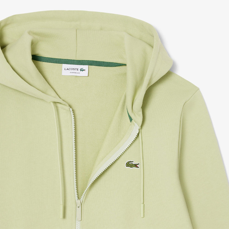 Sweatshirt zippé classic fit molleton LACOSTE vert