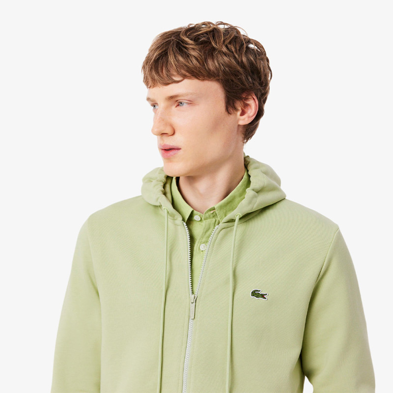 Sweatshirt zippé classic fit molleton LACOSTE vert