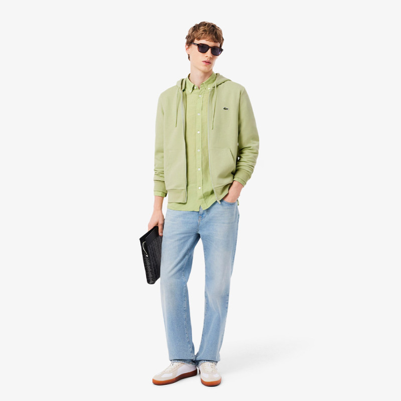 Sweatshirt zippé classic fit molleton LACOSTE vert