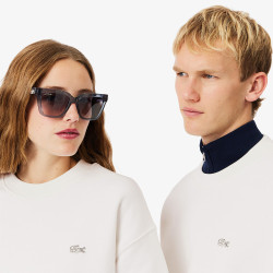 Sweatshirt loose fit molleton épais LACOSTE blanc