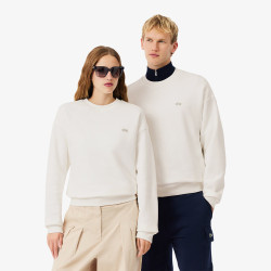 Sweatshirt loose fit molleton épais LACOSTE blanc