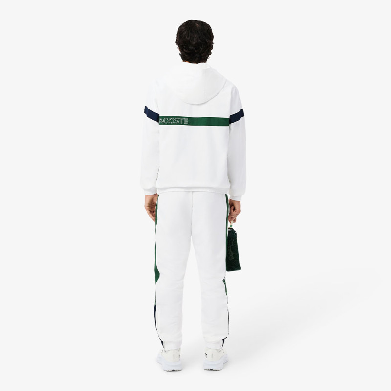 Ensemble survêtement Sport color-block LACOSTE blanc et vert