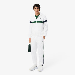 Ensemble survêtement Sport color-block LACOSTE blanc et vert