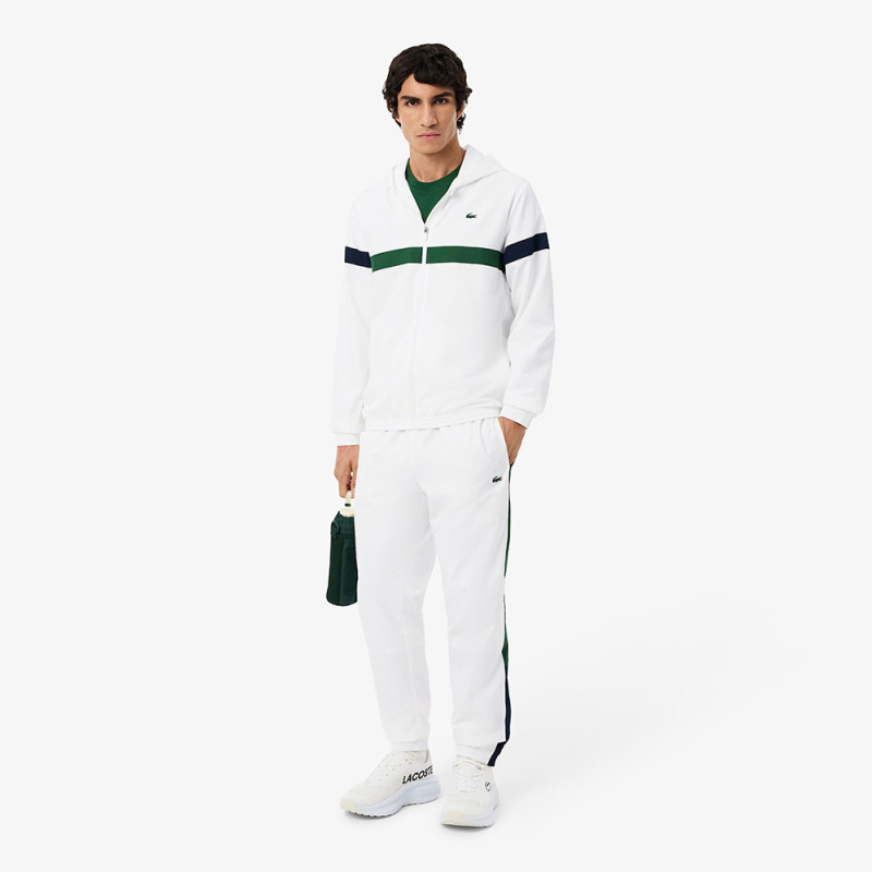 Ensemble survêtement Sport color-block LACOSTE blanc et vert