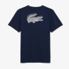 T-shirt Sport Ultra Dry crocodile graphique LACOSTE bleu marine et blanc