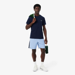 T-shirt Sport Ultra Dry crocodile graphique LACOSTE bleu marine et blanc