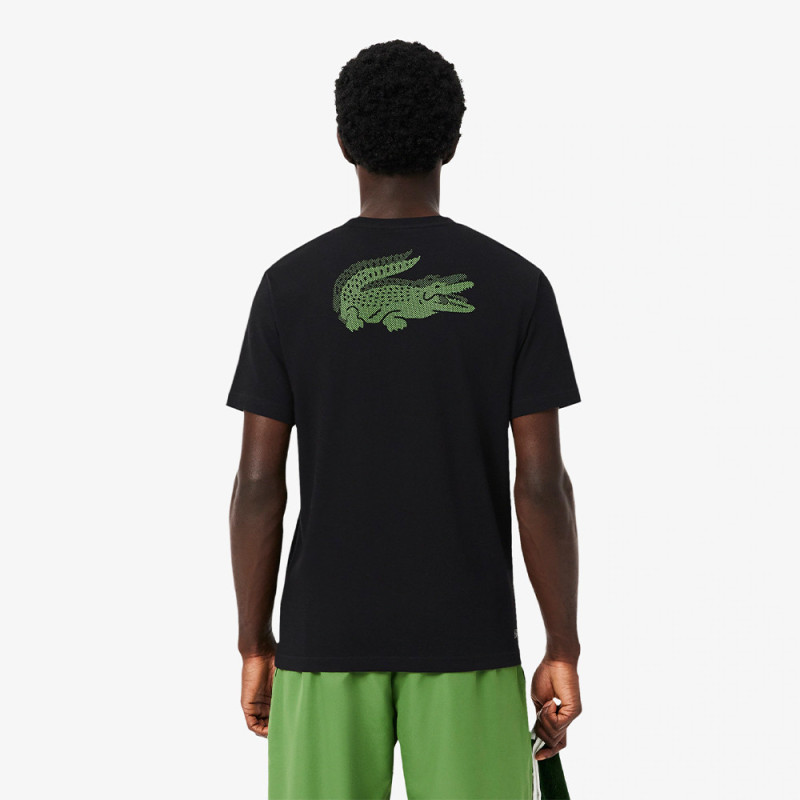 T-shirt Sport Ultra Dry crocodile graphique LACOSTE noir et vert