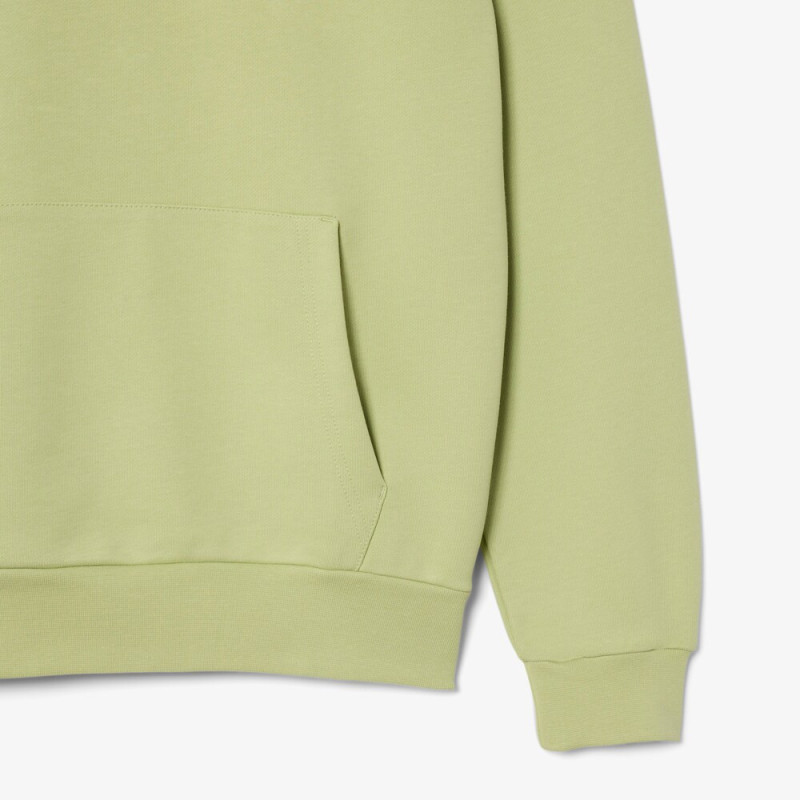 Sweatshirt à capuche molleton de coton LACOSTE vert