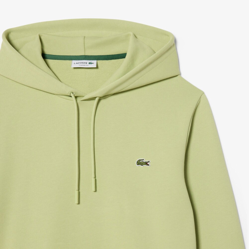 Sweatshirt à capuche molleton de coton LACOSTE vert