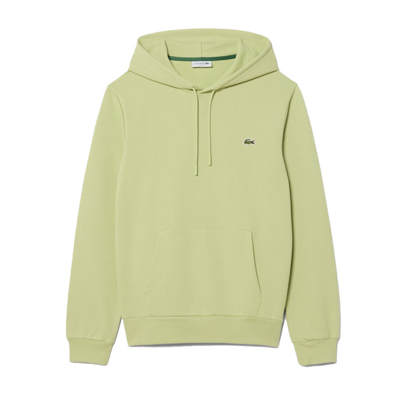 Sweatshirt à capuche molleton de coton LACOSTE vert
