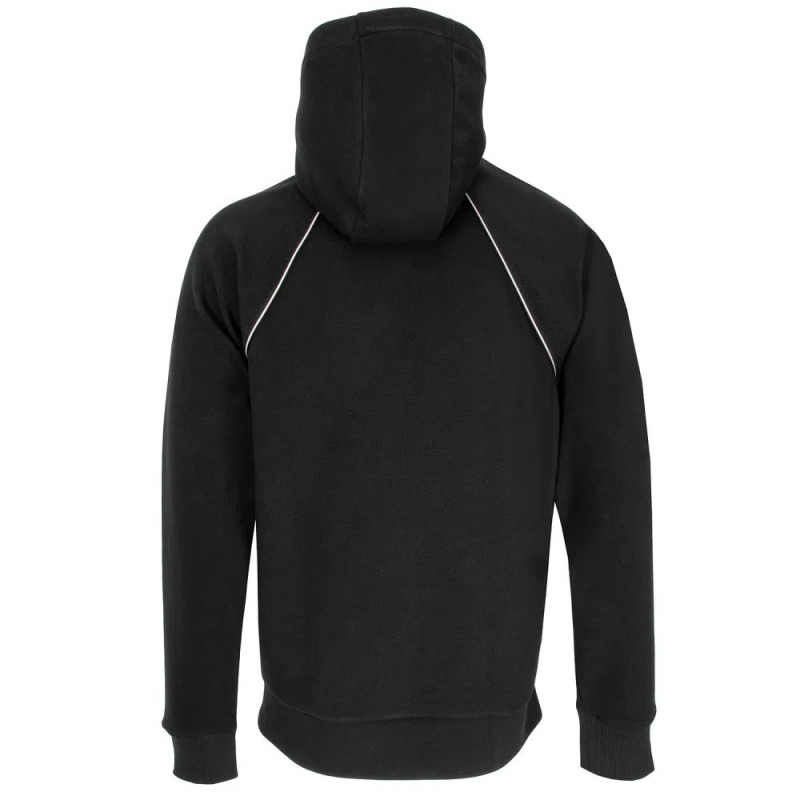 Sweat à capuche zippé en coton mélangé à détails passepoilés SW_Join_Saggy BOSS noir