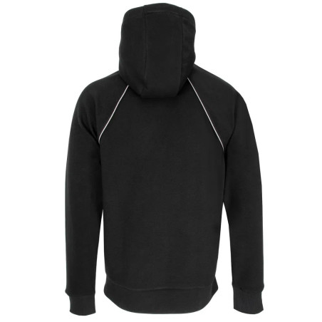 Sweat à capuche zippé en coton mélangé à détails passepoilés SW_Join_Saggy BOSS noir