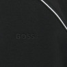 Sweat à capuche zippé en coton mélangé à détails passepoilés SW_Join_Saggy BOSS noir