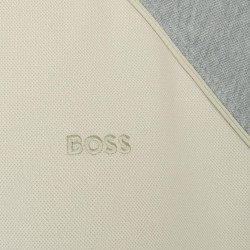 Sweat à capuche zippé en coton mélangé à détails passepoilés SW_Join_Saggy BOSS beige