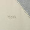 Sweat à capuche zippé en coton mélangé à détails passepoilés SW_Join_Saggy BOSS beige