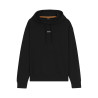 Sweat à capuche en molleton de coton avec logo contrastant WeSmallHood BOSS noir