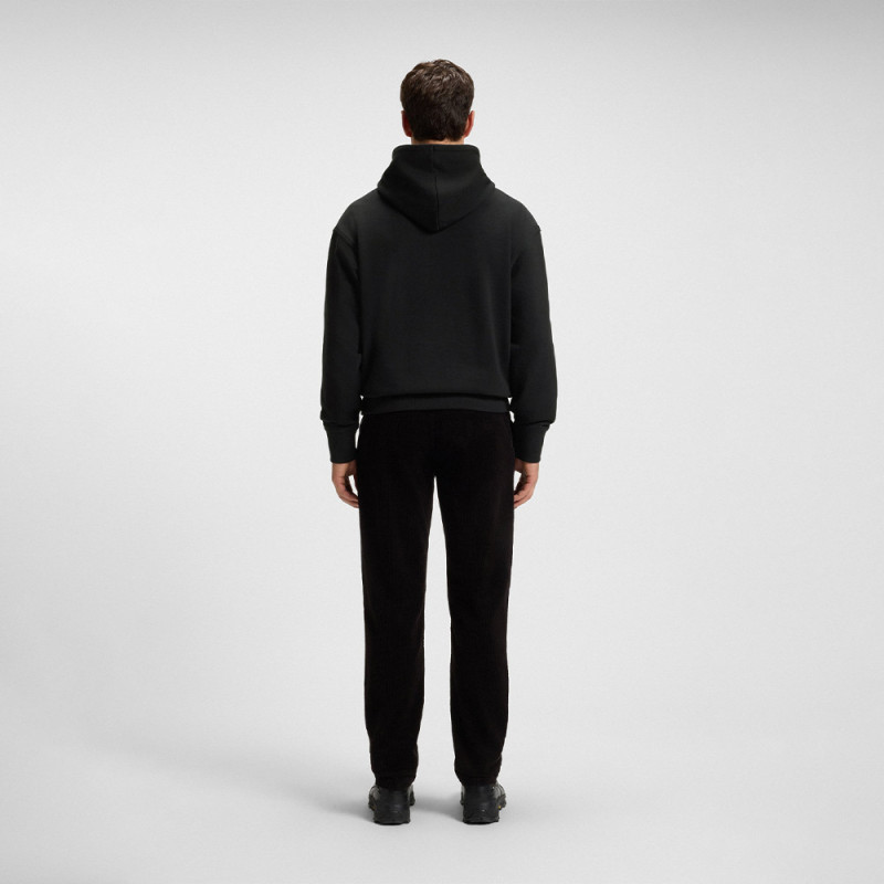 Sweat à capuche en molleton de coton avec logo contrastant WeSmallHood BOSS noir