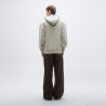 Sweat à capuche en molleton de coton avec logo contrastant WeSmallHood BOSS gris clair
