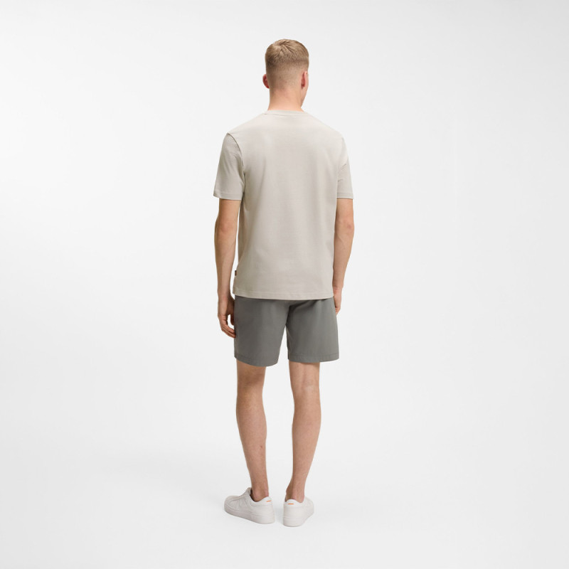 T-shirt en jersey de coton avec logo imprimé Te_Insignia BOSS gris clair