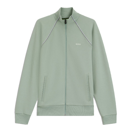 Sweat en coton mélangé à passepoils contrastants SW_Join Skaz BOSS vert