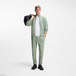 Sweat en coton mélangé à passepoils contrastants SW_Join Skaz BOSS vert