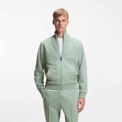 Sweat en coton mélangé à passepoils contrastants SW_Join Skaz BOSS vert