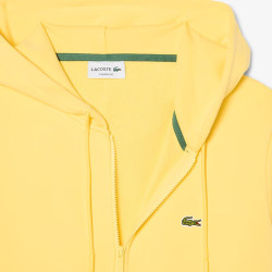 Sweatshirt à capuche zippé molleton LACOSTE jaune