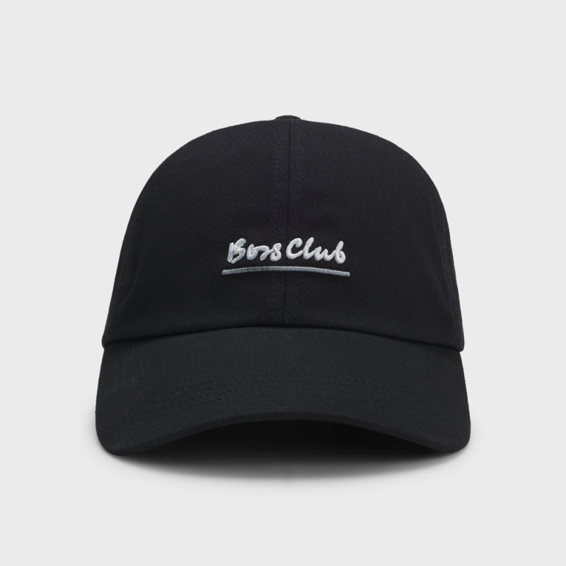 Casquette en twill de coton à message brodé Derrel-Slogan BOSS noire