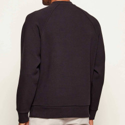 Pull col rond en tissu piqué respirant Sw_Join_Salbo BOSS noir