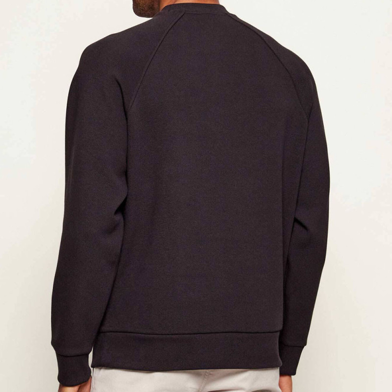 Pull col rond en tissu piqué respirant Sw_Join_Salbo BOSS noir