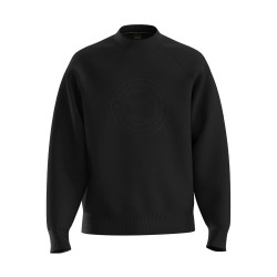 Pull col rond en tissu piqué respirant Sw_Join_Salbo BOSS noir