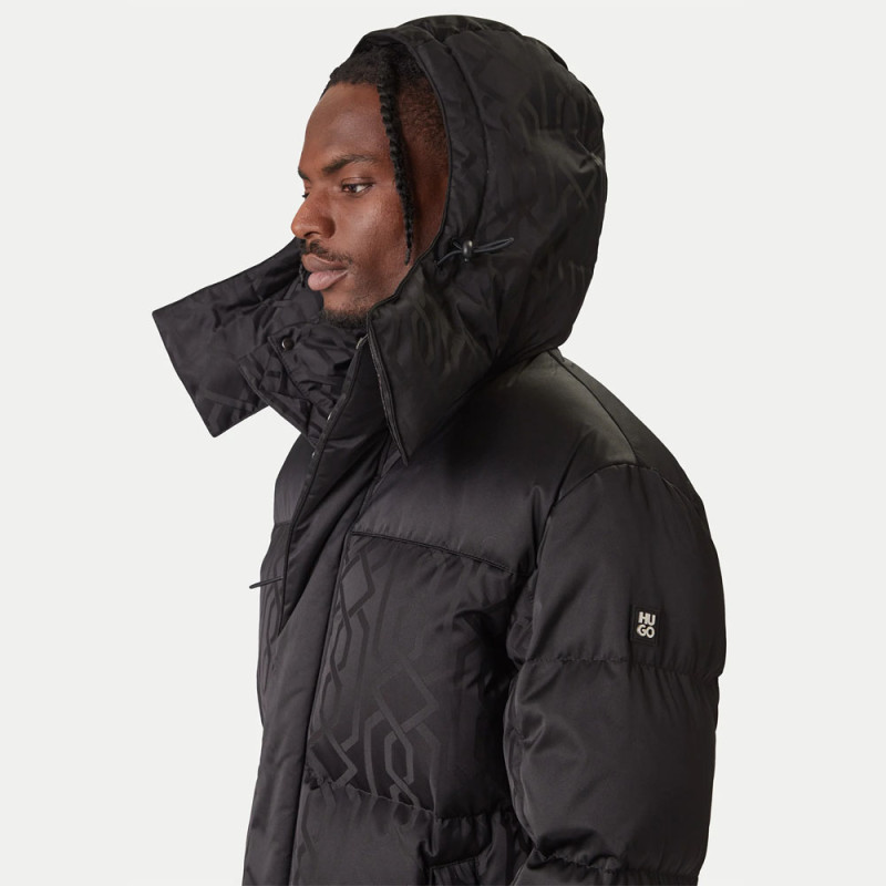 Doudoune à capuche avec imprimé Melmus2541 HUGO noire