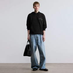 Sweat à capuche avec logo brodé Dalento HUGO noir