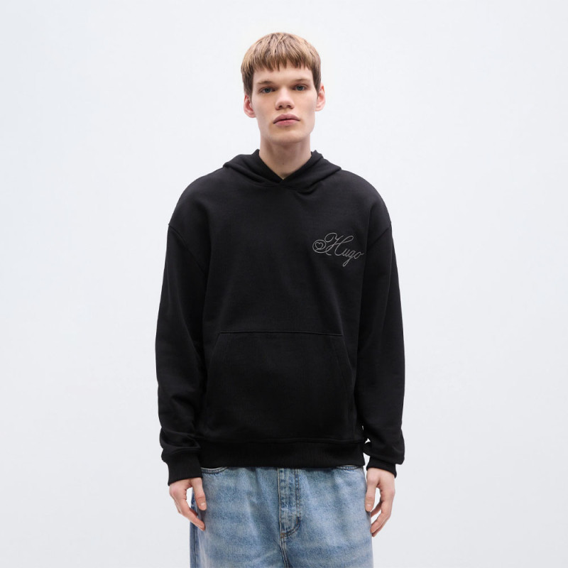 Sweat à capuche avec logo brodé Dalento HUGO noir