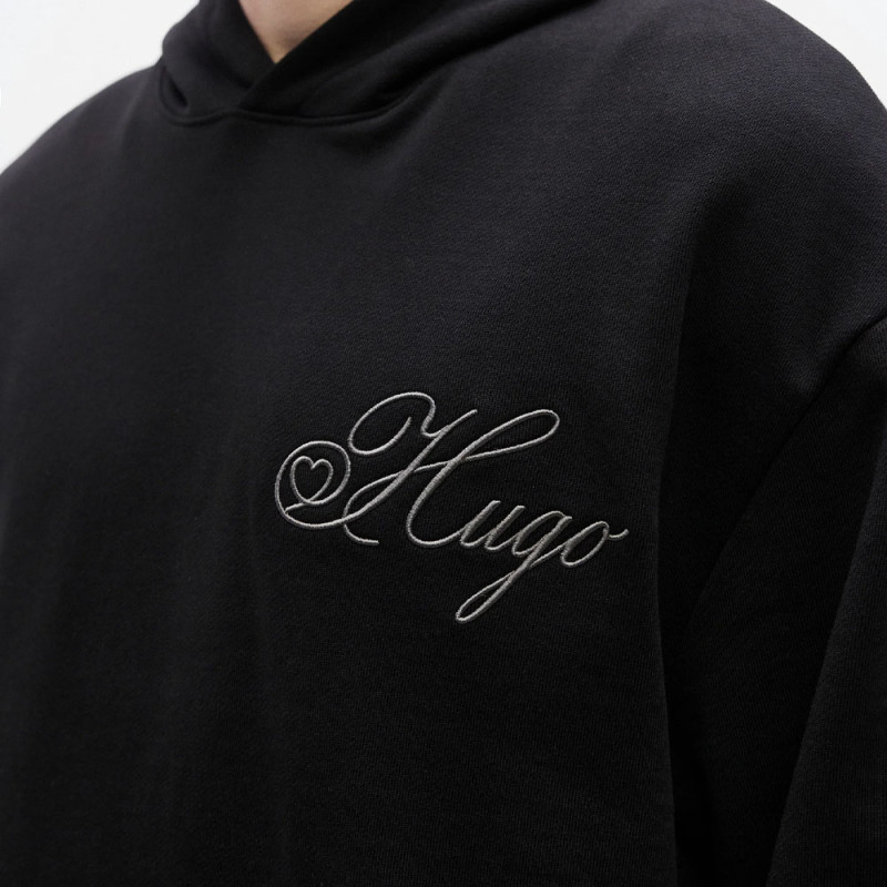 Sweat à capuche avec logo brodé Dalento HUGO noir