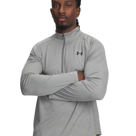 Haut UA Tech texturé 1/2 Zip Homme vert argile | DM Sports