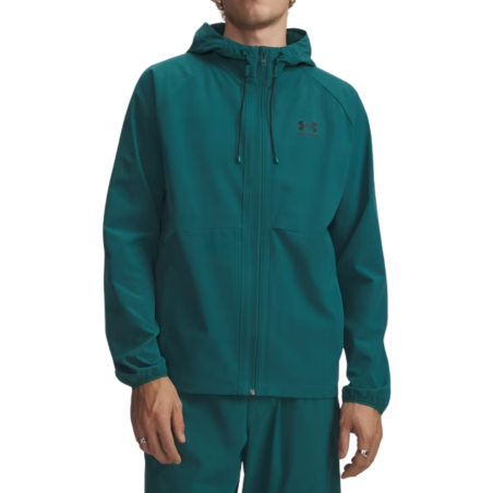 Veste coupe-vent UA Stretch Woven Homme Rack Green | DM'Sports