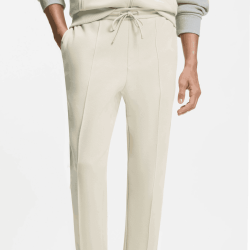 Bas de survêtement  en coton mélangé avec passepoils T_Join Hadiko BOSS beige