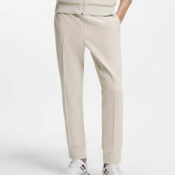 Bas de survêtement  en coton mélangé avec passepoils T_Join Hadiko BOSS beige