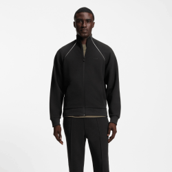 Sweat en coton mélangé à passepoils contrastants SW_Join Skaz BOSS Noir