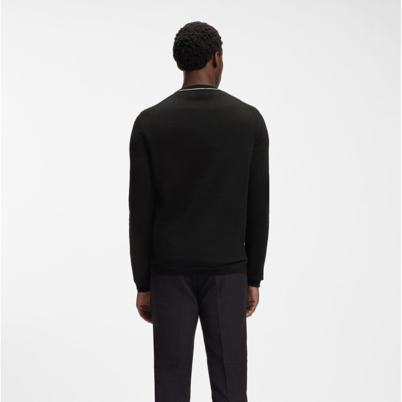 Pull en coton avec détails contrastants KN_Ever-X CN  BOSS noir