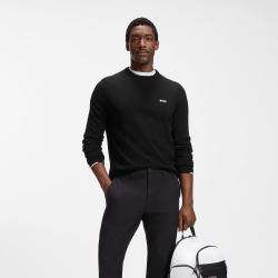 Pull en coton avec détails contrastants KN_Ever-X CN  BOSS noir