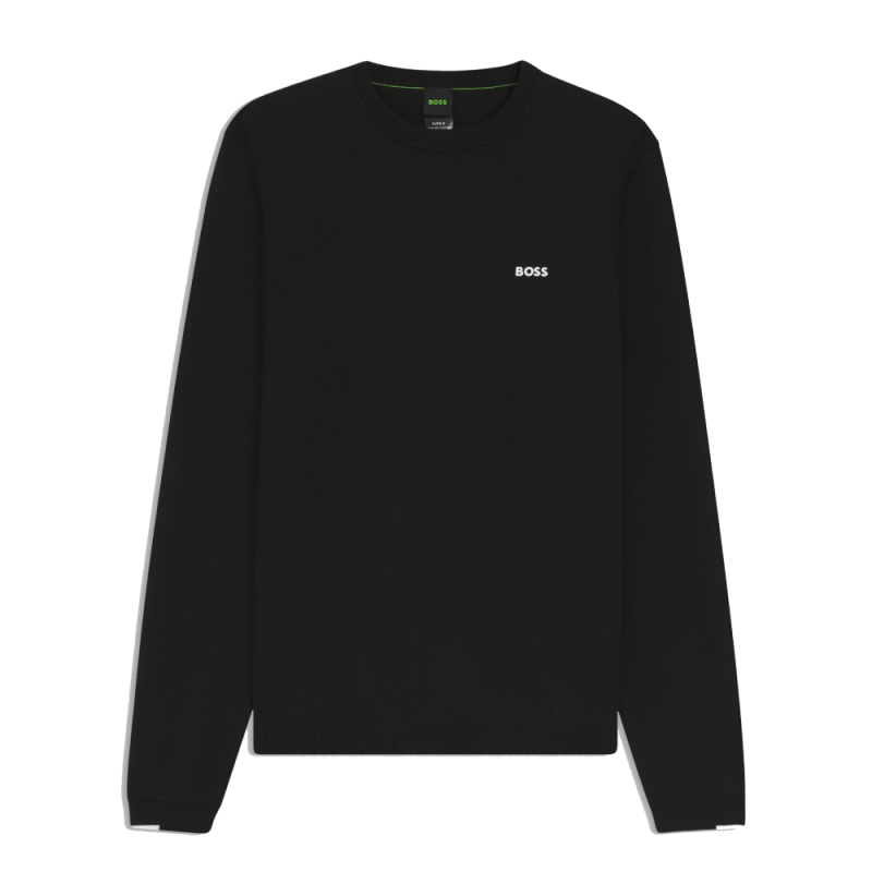 Pull en coton avec détails contrastants KN_Ever-X CN  BOSS noir